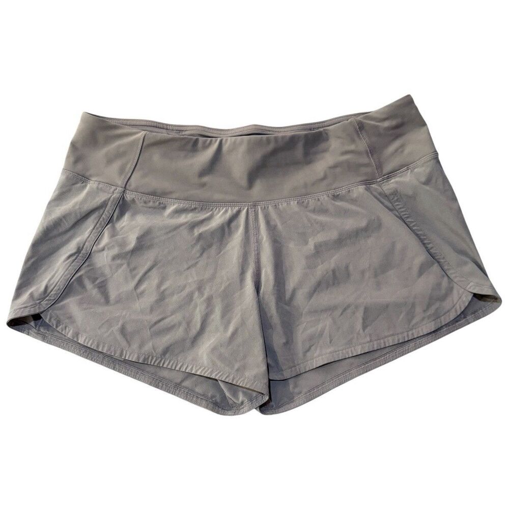 Lululemon Run Times Short II 4" Women's 10 Dark Chrome Grey Lined Shorts W7AK0S